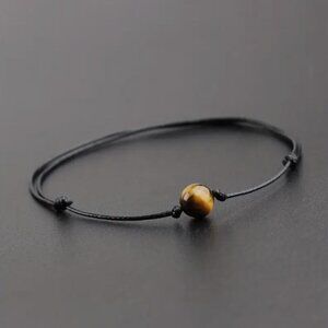 Men's Minimalist Brown Tiger's Eye Natural Stone Healing Beaded Bracelet NEW